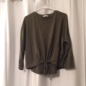 olive green crop top